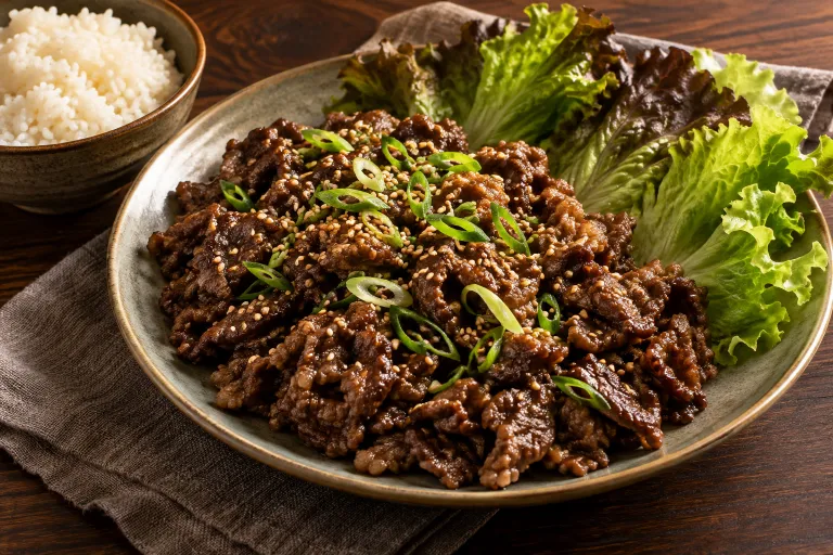 梨香醬烤薄切眼肉 · 成品餐盤