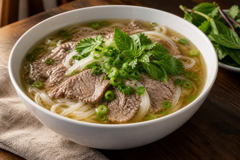 香料牛肉河粉 · 成品餐盤