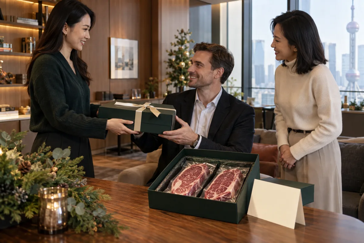 节日前，同事分享企业牛排礼盒的喜悦